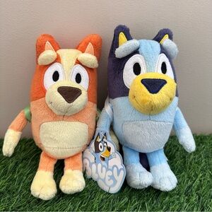 Bluey & Bingo 8" Plush Dogs w/ Removable Backpacks – Bluey w/ Tag, Bingo No Tag